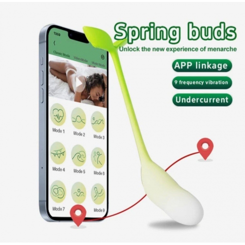 Мощное виброяйцо, с приложением "Spring Buds"