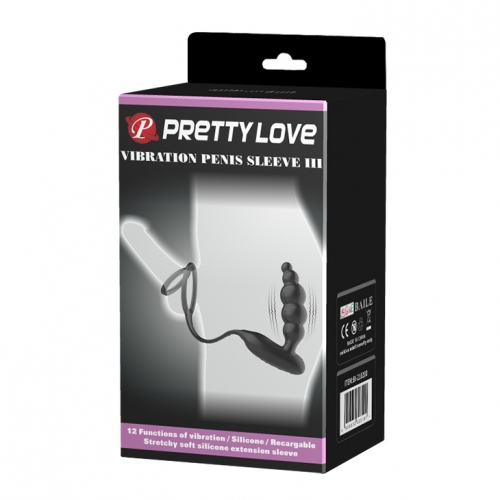 Эрекционное кольцо на член и анальный стимулятор с вибрацией "Pretty Love Penis sleeve 3"