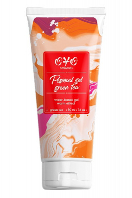 Согревающий, возбуждающий и увлажняющий гель на водной основе "OYO PERSONAL GEL GREEN TEA", 50 мл.