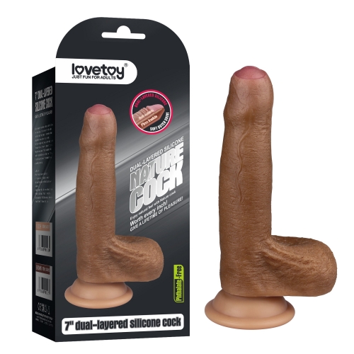Фаллоимитатор необрезанный на присоске "Nature Cock" 7"