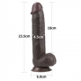 Афро-фаллоимитатор на присоске "Sliding-Skin Dual Layer Dong" 